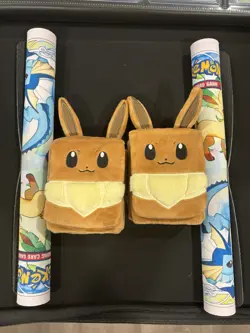 Pokemon Prismatic Evolutions SPC Play Mat, Dice, Coins, and Pouches Lot! READ - Image 3