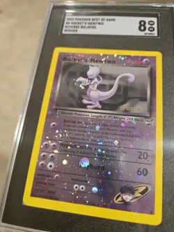 Pokemon ~ Best of Game Winner ~ Rocket's Mewtwo ~ SGC 8 ~ NM ~ R HOLO 🍥 SWIRL - Image 3