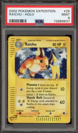 Pokemon Raichu Expedition Holo Rare #25 PSA 9 Mint - Image 3