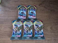 8X Pokémon Sword and Shield Base Set Sleeved Booster Packs Lot Factory Sealed - Image 1