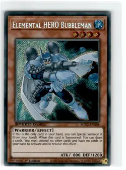 Yu-Gi-Oh! Elemental Hero Bubbleman Secret Rare SGX2-ENA08 Lightly Played 1st - Image 3