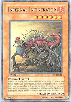 Infernal Incinerator EEN-EN012 Yu-Gi-Oh! Card Light Play 1st Edition - Image 1
