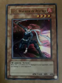 YUGIOH ROSE WARRIOR OF REVENGE ULTIMATE RARE CSOC-EN000 LIGHTLY PLAYED - Image 3