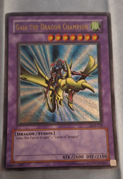 Double Misprint! Gaia the Dragon Champion LOB-125. Gold Name + Reverse Holo Foil - Image 7
