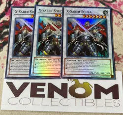 3x (M/NM) - X-Saber Souza - CT09-EN017 - Super Rare - Limited Edition YuGiOh - Image 2