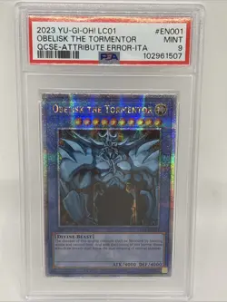PSA 9 2023 Yu-Gi-Oh! LC01 25th Obelisk The Tormentor QCSE Att Error Ita EN001 - Image 2