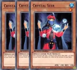 Yugioh - Crystal Seer x 3 - 1st Edition NM - Plus Free Holographic Card - Image 1