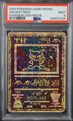 2000 Pokemon Ancient Mew PSA 9 MINT PokÃ©mon Movie Game Promo Double Holo Card - Image 1