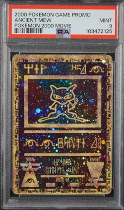 2000 Pokemon Ancient Mew PSA 9 MINT PokÃ©mon Movie Game Promo Double Holo Card - Image 1