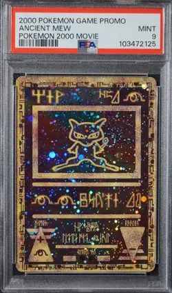 2000 Pokemon Ancient Mew PSA 9 MINT PokÃ©mon Movie Game Promo Double Holo Card - Image 3