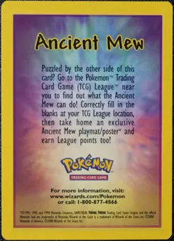 2000 Pokemon Ancient Mew PSA 9 MINT PokÃ©mon Movie Game Promo Double Holo Card - Image 4