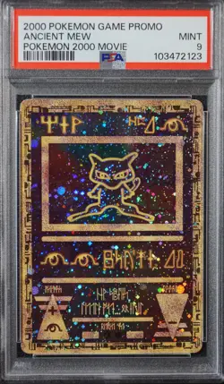 2000 Pokemon Ancient Mew PSA 9 MINT Pokémon Movie Game Promo Double Holo Card - Image 1