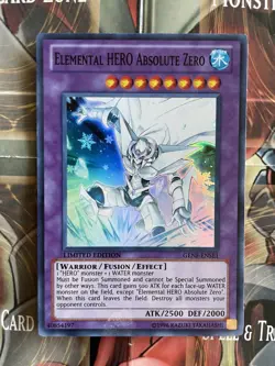 Yugioh Elemental HERO Absolute Zero Limited Edition Super Rare GENF-ENSE1 - Image 1
