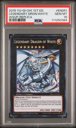 Yu-Gi-Oh Superstar Legendary Dragon of White 2015 WSUP-EN051 1st Edition PSA 10 - Image 3