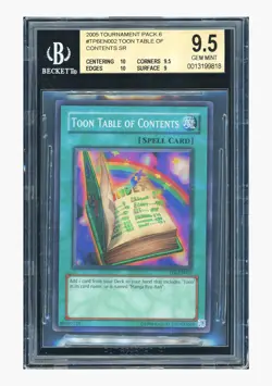 Yu-Gi-Oh BGS9.5 Toon Table Of Contents SR 2005 EN002 Tournament Pack 6 English - Image 3