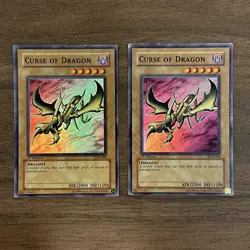 2X) YuGiOh Curse of Dragon LOB-066 1st Edition LP + 1st Edition MP (description) - Image 1