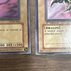 2X) YuGiOh Curse of Dragon LOB-066 1st Edition LP + 1st Edition MP (description) - Image 5