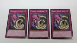 3x THREATENING ROAR TRAP UNLIMITED ED DEM1-EN018  COMMON YUGIOH NM UNPLAYED - Image 1