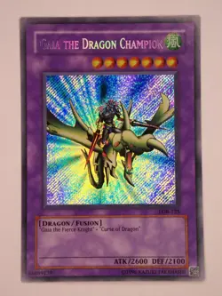 Yugioh - Gaia The Dragon Champion - LOB-125 - Secret Rare - Original Vintage -NM - Image 1