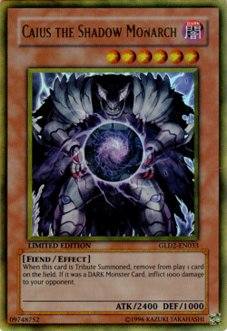 Yugioh Caius the Shadow Monarch GLD2-EN033 Gold Rare Limited LP - Image 2
