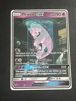 Mewtwo GX Pokémon Trading Card 78/73 Holo Rare White Dots - Image 1