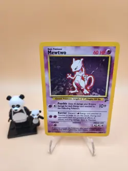 DAMAGED Mewtwo Holo 10/130 Base Set 2 AUTHENTIC Pokemon Card Creases - Image 1