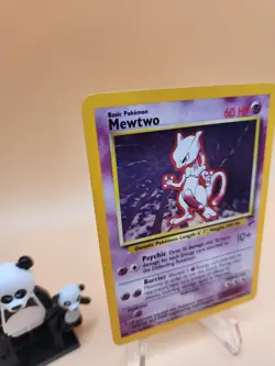 DAMAGED Mewtwo Holo 10/130 Base Set 2 AUTHENTIC Pokemon Card Creases - Image 3