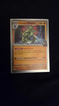 Pokemon Center Stamp Team Rockets Tyranitar 096/182 Destined Rivals Promo Card - Image 1