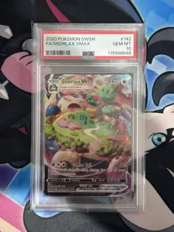 2020 POKEMON SWORD & SHIELD #142 FULL ART/SNORLAX VMAX PSA 10 - Image 1