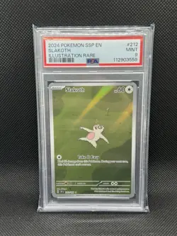 2024 POKEMON SSP EN-SURGING SPARKS ILLUSTRATION RARE #212 SLAKOTH PSA 9 - Image 1