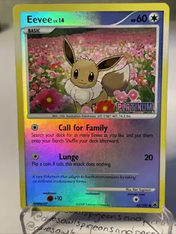 Pokemon TCG Eevee Platinum Stamped Reverse 62/100 Burger King promo hp - Image 1