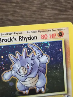 Brock's Rhydon WITH SWIRL! Holo  2/132 Gym Heroes Pokemon WOTC 2000 Unlimited MP - Image 2