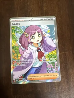 PokÃ©mon TCG Stellar Crown Lacey Full Art Ultra Rare Holo Trainer Card 166/142 - Image 1