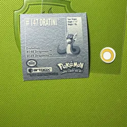 1999 Artbox Stickers Series 1 Pokémon Card Sticker TCG #147 DRATINI NM - Image 2