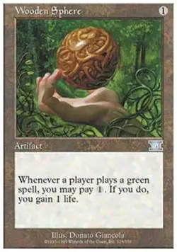 Wooden Sphere - Light Play MTG Classic 6th Edition - Image 1