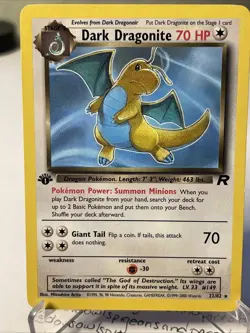 Pokemon Dark Dragonite 22/82 Team Rocket 1st Edition Non Holo lp dents (pics) - Image 1