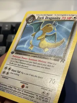 Pokemon Dark Dragonite 22/82 Team Rocket 1st Edition Non Holo lp dents (pics) - Image 3
