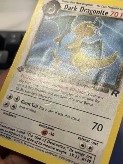 Pokemon Dark Dragonite 22/82 Team Rocket 1st Edition Non Holo lp dents (pics) - Image 4