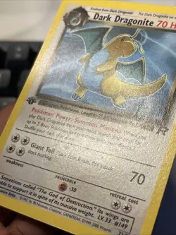 Pokemon Dark Dragonite 22/82 Team Rocket 1st Edition Non Holo lp dents (pics) - Image 5