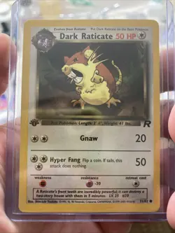 1st Edition Team Rocket Dark Raticate 51/82 Pokemon Card Near Mint - Image 1