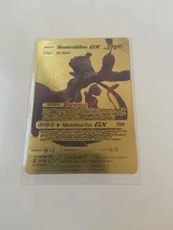 Mewtwo & Mew GX Tag Team Gold Foil Pokemon Card 71/236 270hp - Image 1