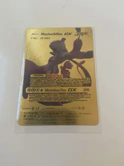 Mewtwo & Mew GX Tag Team Gold Foil Pokemon Card 71/236 270hp - Image 3