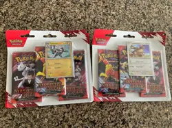 🔴Pokémon TCG SV10 Destined Rivals 3-Pack Blister x2 w Promo Card SEALED - Image 1