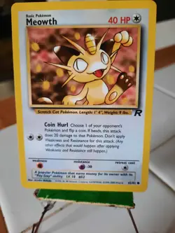 Meowth 62/82  Team Rocket Pokemon Card NM Vintage Wotc TCG - Image 1