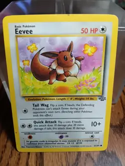EEVEE Jungle Set 51/64 Common Pokemon Card Unlimited Edition NM Vintage WoTC - Image 1