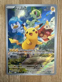 Pikachu SVP027 - Black Star Promo - Paldea Evolved ETB - Pokemon Card TCG - NM - Image 1
