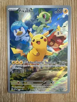 Pikachu SVP027 - Black Star Promo - Paldea Evolved ETB - Pokemon Card TCG - NM - Image 3