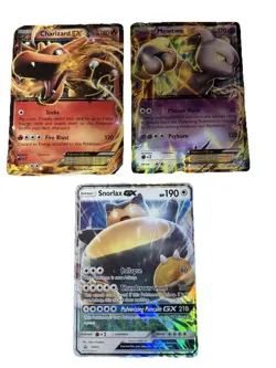3 Jumbo 2016 Pokemon Cards Includes Snorlax GX, Mewtwo EX, And Charizard EX - Image 1