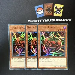 YUGIOH MYSTIC TOMATO SUPER RARE DASA-EN046 1ST EDITION X3 - Image 1