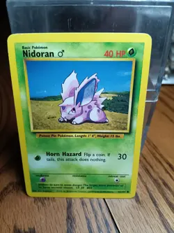 Nidoran 55/102 Base Set Unlimited Pokemon TCG Card Vintage WOTC Common NM - Image 1